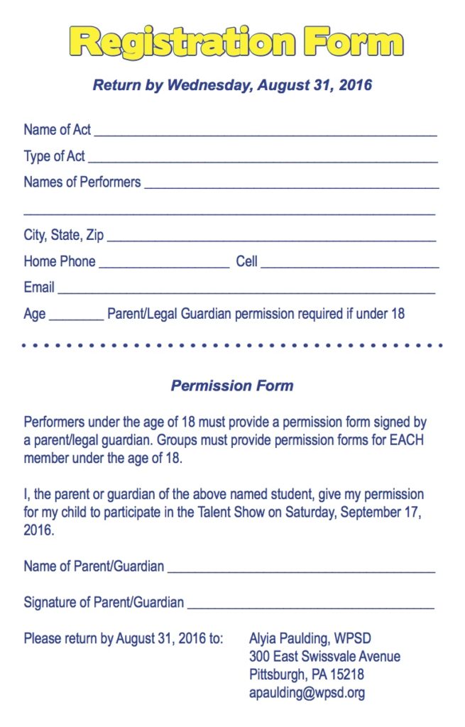 Talent Show 16 - reg form