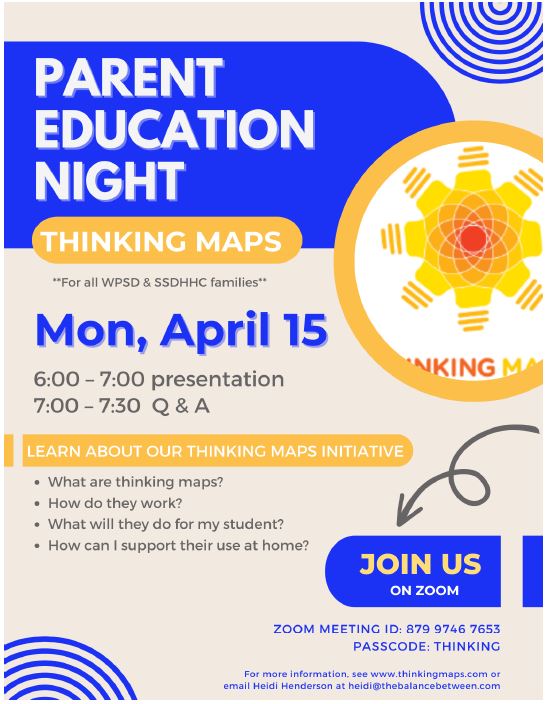 Parent Education Night  - "Thinking Maps" presentation via ZOOM
